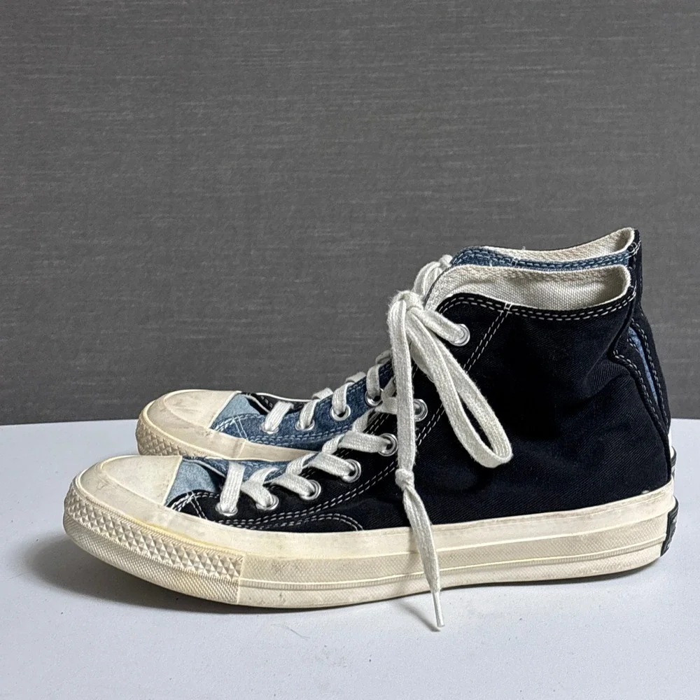 Converse Chuck 70 High Top 8 Men Black Blue Tri-Panel Denim Renew Sneaker